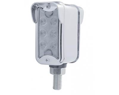 Universal Dual Function Double Face LED Light, Straight Mount, Chrome, Clear Lens