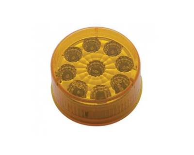 Universal 9 Amber LED 2 Reflector Clearance/Marker Light, Clear Lens