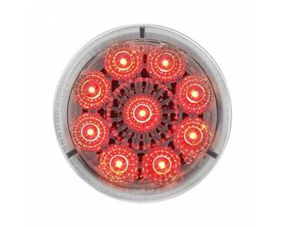 Universal Round 2 Inch Reflector Clearance-Marker Light, 9 Red LED, Clear Lens