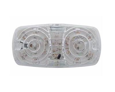 Universal 16 Amber LED 4" x 2" Rectangular Tiger Eye Clearance/Marker Light, Clear Lens