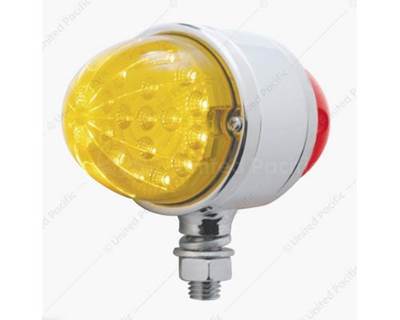 Universal 17 Amber/Red LED Round Reflector Double Face Light, Amber/Red Lens