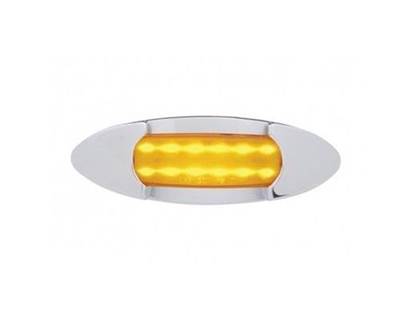 Universal 12 LED Peterbilt Style Marker Light with Chrome Maverick Bezel, Amber