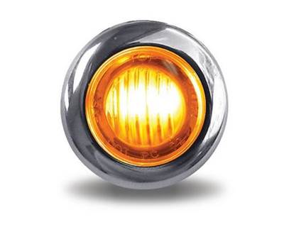 Universal Mini Button 3/4" Amber Round LED Marker Light