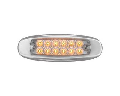 Universal Ultra Thin Spyder Amber/Clear 12-LED Marker Light, Surface Mount