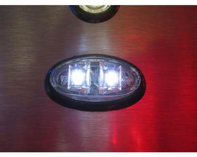 Universal Mini Oval White Clearance Marker Light w/ Clear Lens - 2 SMD