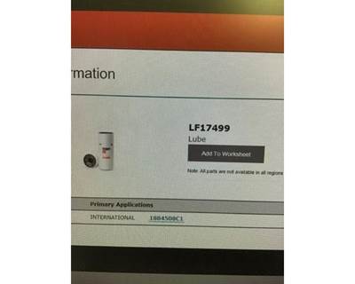 International Oil Filter Assembly, Part # 1884508C2
