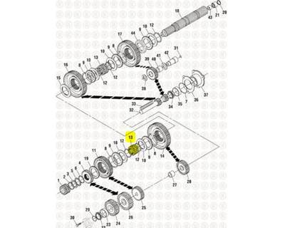 Mack Sliding Clutch T2050-T2130/T2180, 38 Inner 22 Outer Teeth, Part # PAI EM25340