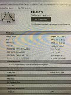 FILTER,FUEL W/S  10 MICRON   UPGRADE WITH (FS19727) 