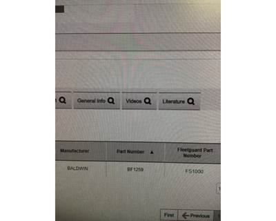 Fuel Filter Same As FS1000, Part # BF1259