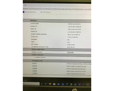 Filter, Part # LF3620