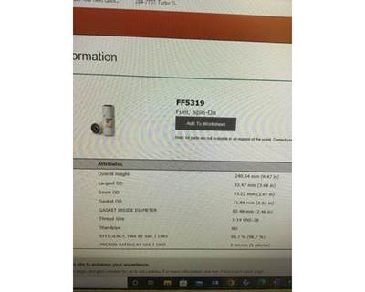 Fuel Filter Cat 5 Micron, Part # FF5319