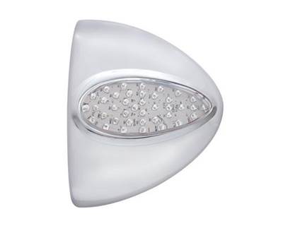 Peterbilt Teardrop Chrome Headlight PARK/TURN Signal Cover, 39 Amber LED