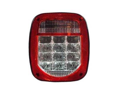 Universal Combo Tail Light with License Light, Clear Lens, 12V