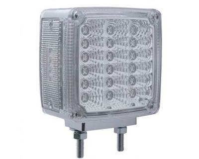 Universal Square Double Face 39 LED Turn Signal, Right, Clear Lens, Chrome Housing