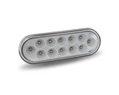 Universal Clear Lens Amber LED Oval Turn Signal & Marker Light, 12 Diodes