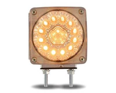 Universal Right Double Face LED Square Fender Turn Signal & Marker Light, Clear Amber/Red