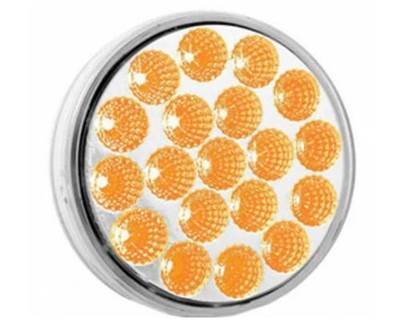 Universal Dual 4" Round Amber to White Auxiliary LED Turn Signal, 19 Diodes