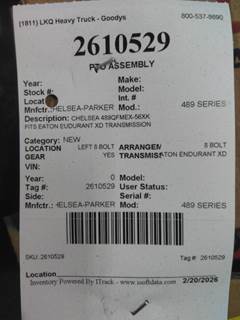 Chelsea 489 SERIES PTO for a Chelsea-Parker 489 SERIES