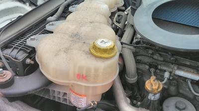 Freightliner Cascadia 116 Left Radiator Overflow Bottle / Surge Tank