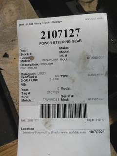 TRW/ROSS RCS65-001 Steering Gear / Rack