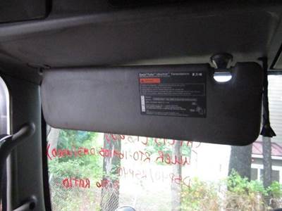 Kenworth T600B Left Interior Sun Visor