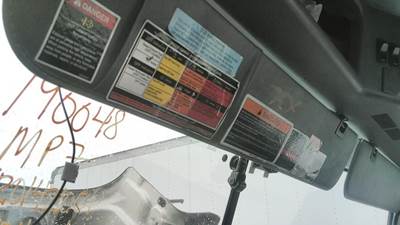 Mack Pinnacle CXU613 Left Interior Sun Visor for a Mack CXU613