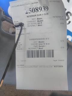 Peterbilt 579 Right Interior Sun Visor