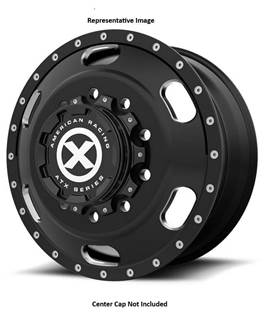 Indy Style- Satin Black Milled- Rear Outer- 24.5D X 8.25W- Bolt Pattern 10 X 285