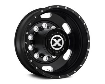 INDY STYLE- SATIN BLACK MILLED- REAR OUTER- 22.5D X 8.25W- BOLT PATTERN 10 X 285
