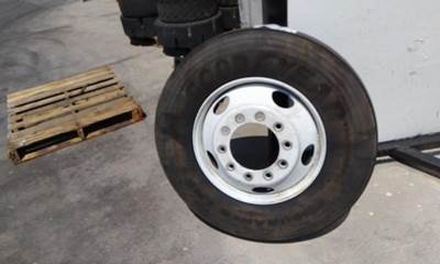 USED GOOD YEAR ENDURANCE LHS STEER TIRE W/ STEEL WHEEL 
