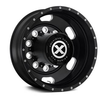 INDY STYLE- SATIN BLACK MILLED- REAR OUTER- 22.5D X 8.25W- BOLT PATTERN 10 X 285