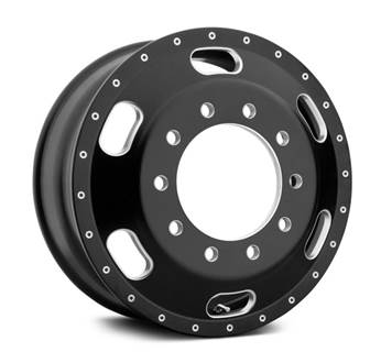 Indy Style- Satin Black Milled- Rear Inner- 22.5D X 8.25W- Bolt Pattern 10 X 285