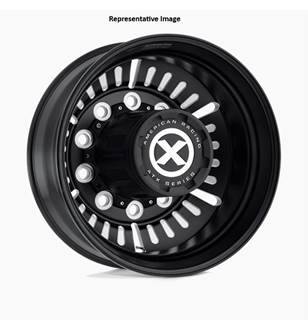 Roulette Style- Satin Black Milled- Rear Outer- 24.5D X 8.25W- Bolt Pattern 10 X