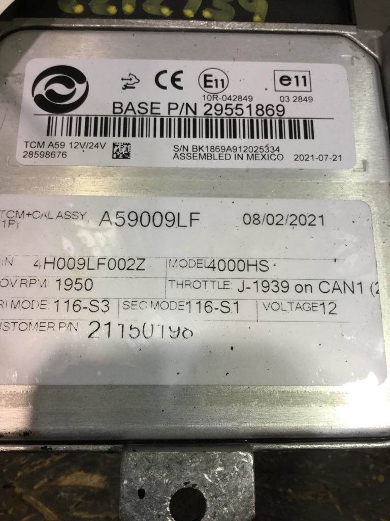 2008 Allison 4000 HS Transmission Control Module (TCM) for a Mack