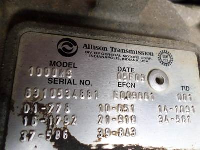Allison 1000 HS Transmission for a Allison 1000HS