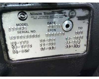 Allison 2200 HS Transmission for a Allison 2200HS