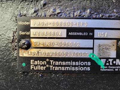 Fuller FAOM15810SEP3 Transmission