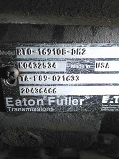 Fuller RTO16910B-AS2 Transmission for a Fuller RTO16910BAS2