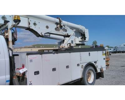 2012 Altec AA55E Utility Body with Bucket, 55' Platform Height