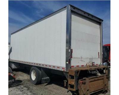 2018 Hino 268 Morgan Box Truck Body, White, Side Door, Roll-Up Rear Door