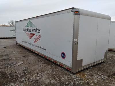 USED BOX VAN BODY WITH SOME DAMAGE. GOOD BOX FOR STORAGE