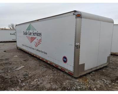 USED BOX VAN BODY WITH SOME DAMAGE. GOOD BOX FOR STORAGE