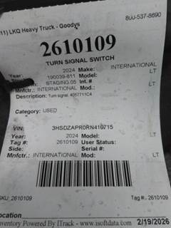 International LT Turn Signal Switch
