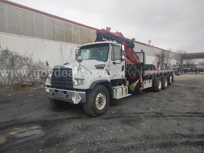 2016 Freightliner 114SD Tri/A Flatbed w/ Fassi F365A.2.25 Kunckle Boom w/Lift Pro Fork Attachments