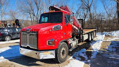 2013 Fassi F385A 226 E-Dynamic Knuckle Boom on 2014 Western Star 4700SB Tri/A Flatbed Truck-*Inoperable*