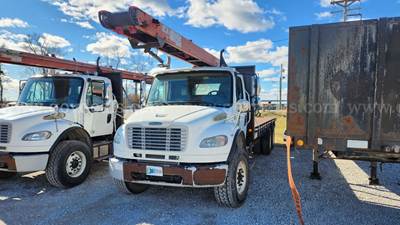 2014 Freightliner M2 106 T/A Flatbed Truck W/Cleasby RTH-3000 Roofing Conveyor