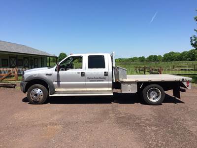 Ford F450 Crew Cab Diesel Flatbed with Gooseneck Setup
