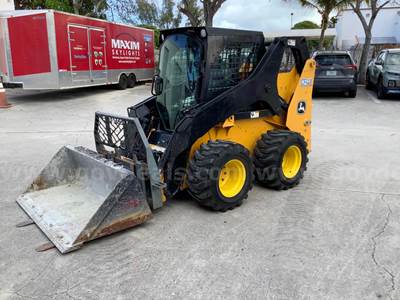 2018 John Deere Model 318G, A/C Cab, 2-Spd., Bucket & Forks with Hyd Q-A, Low Hours, Clean