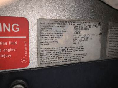 2003 Mercedes-Benz OM460LA Engine