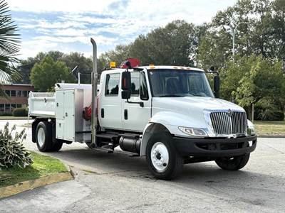 International 4300 Diesel with Amco Veba Crane and 8-Foot Dump Box